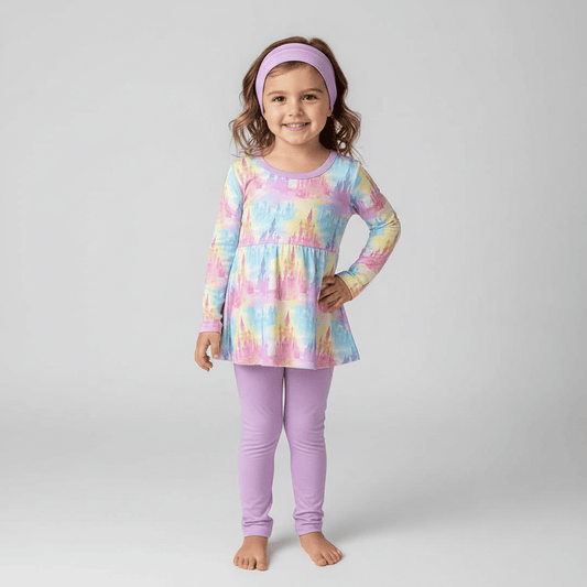 Winter Classics Castles in the Clouds - Bamboo Long Sleeve & Pants Peplum Set