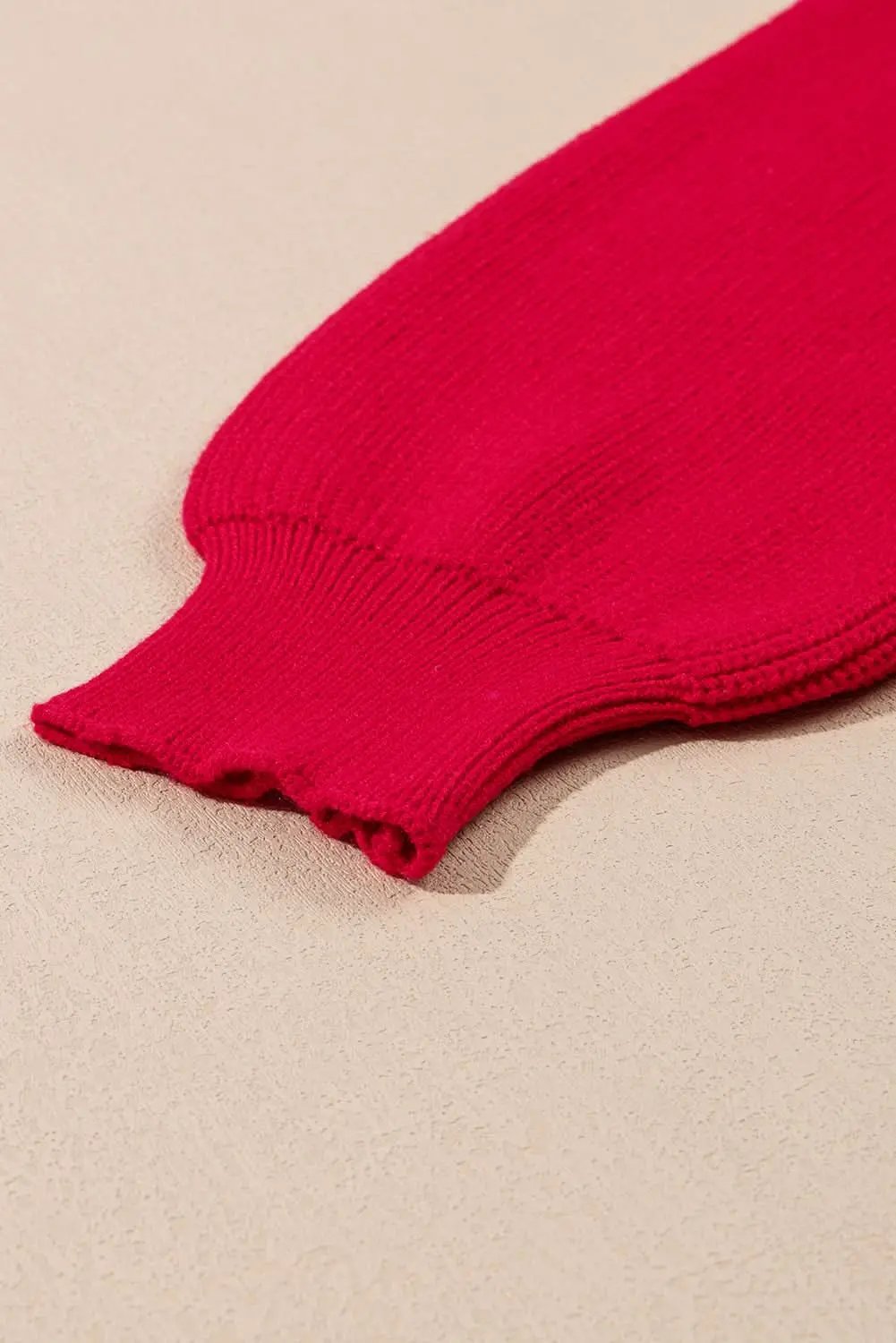 Women's Plus Size Tinsel Sweater - Racing Red Holiday Festive