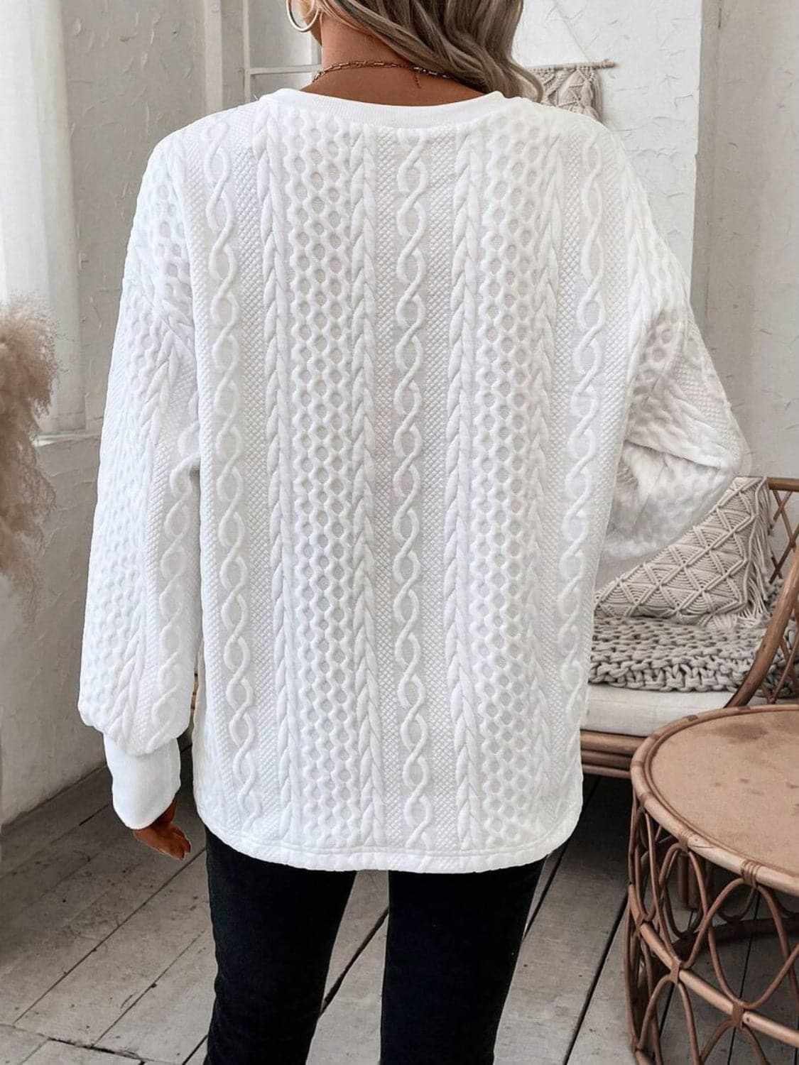 Trendsi Casual V-neck long sleeve top