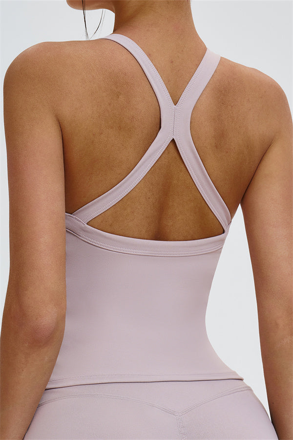The Slate Cross Back Top Flared Leggings 2-Piece Set