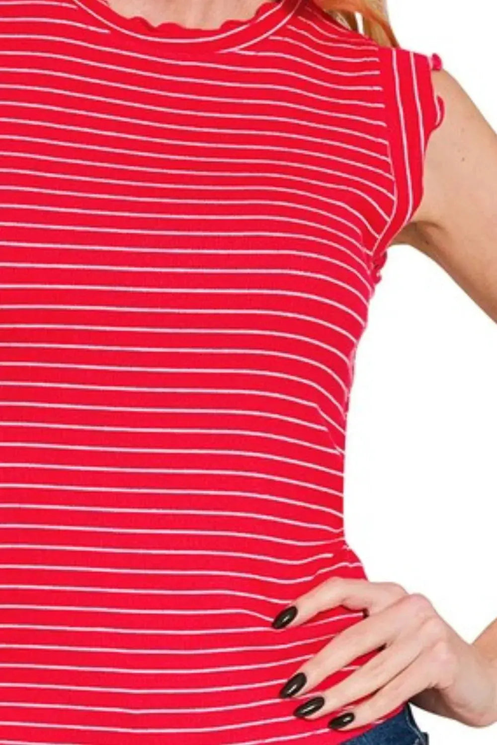 Women's Ribbed Stripe Soft Casual Tank Top