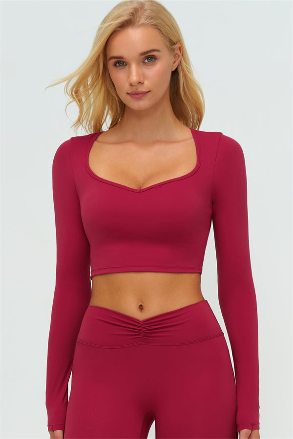 The Lushness Long Sleeve Crop top Shorts 2-Piece Set