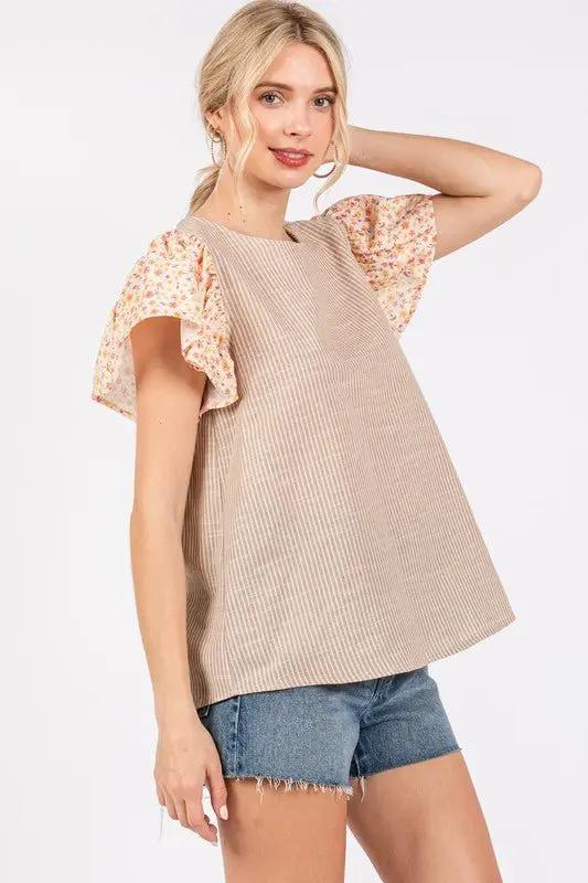 Trendsi Floral Top Women's Casual Shirt USA Shipped Soft Fabric