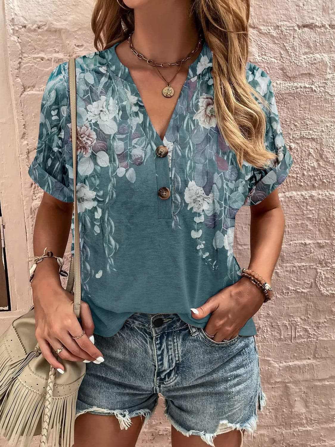 Blouse - Sheer Short Sleeve - Chic Style