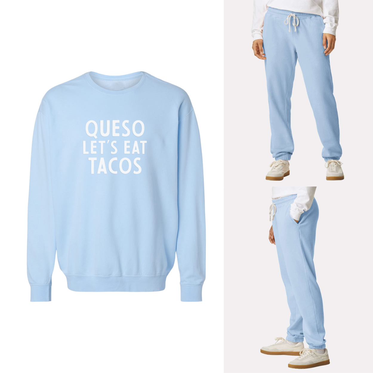 Queso Let's Eat Tacos Washed Sweatshirt