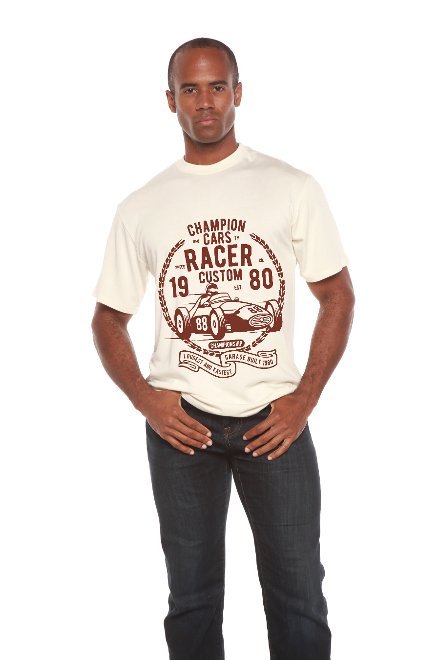 Champions Cars Men's Bamboo Viscose/Organic Cotton Short Sleeve Graphic T-Shirt