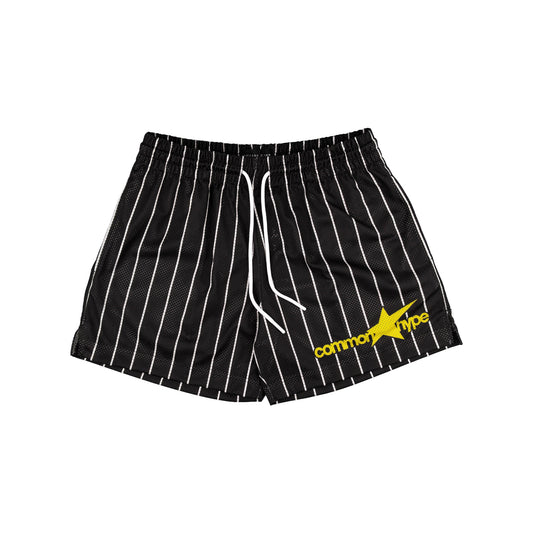 Common Hype Beacon Pinstripe Mesh Short Jet Black
