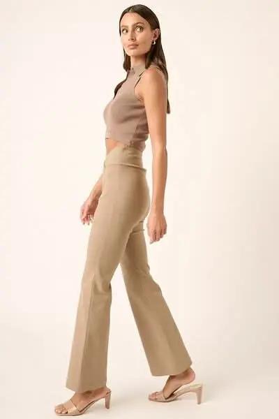 Trendsi Flare Pants Women's High Waist Casual Wide Leg Trousers Comfy