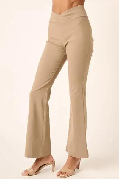 Trendsi Flare Pants Women's High Waist Casual Wide Leg Trousers Comfy