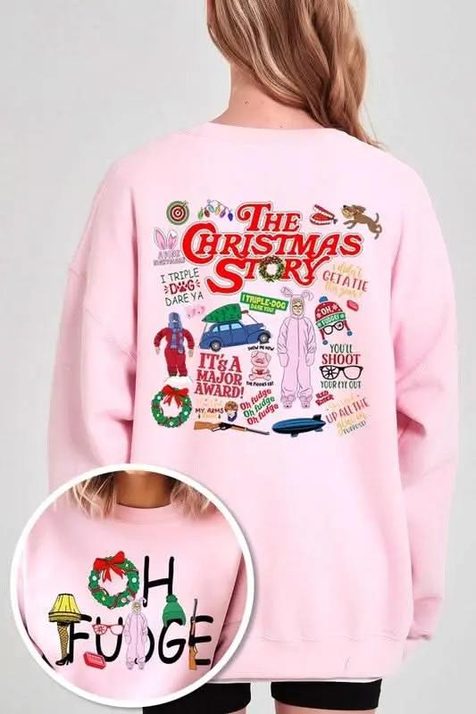 Color Bear Fleece Sweatshirt Christmas Movie Graphic Unisex Cozy Pullover