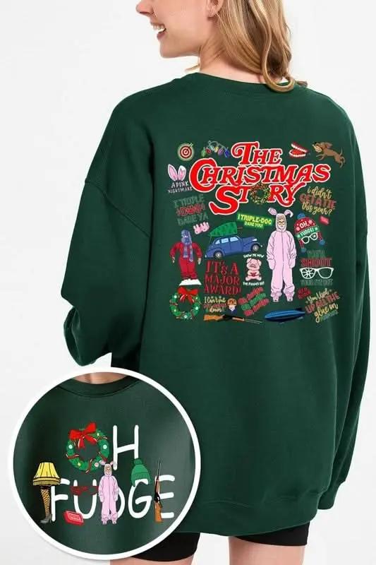 Color Bear Fleece Sweatshirt Christmas Movie Graphic Unisex Cozy Pullover