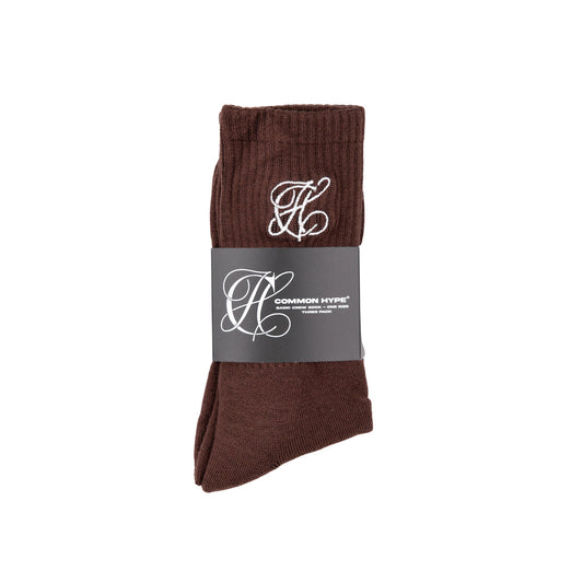 Common Hype Tonal Embroidered Sock Brown, Grey, Blue (3-Pack)