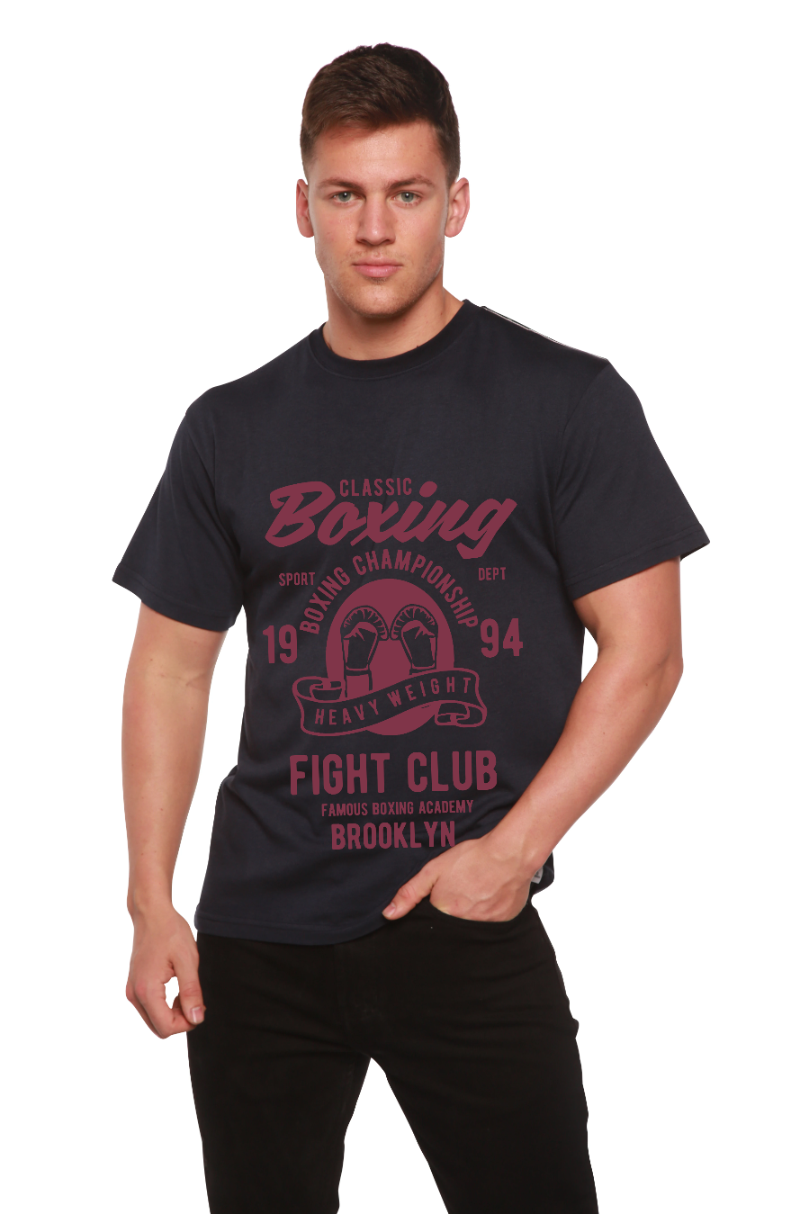 Classic Boxing Men's Bamboo Viscose/Organic Cotton Short Sleeve Graphic T-Shirt