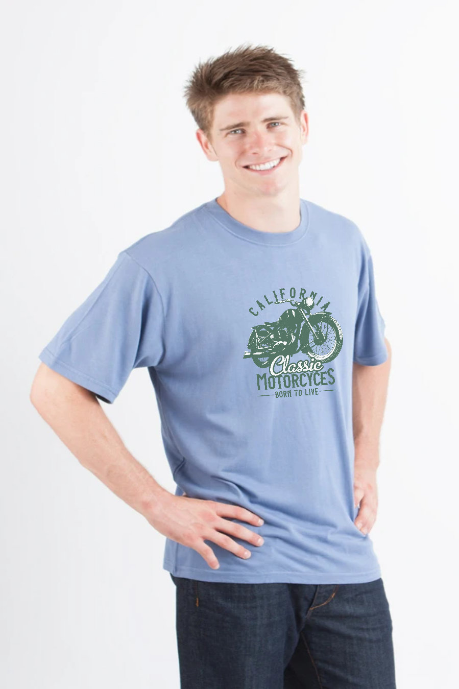 Classic Motorcycles Men's Bamboo Viscose/Organic Cotton Short Sleeve Graphic T-Shirt