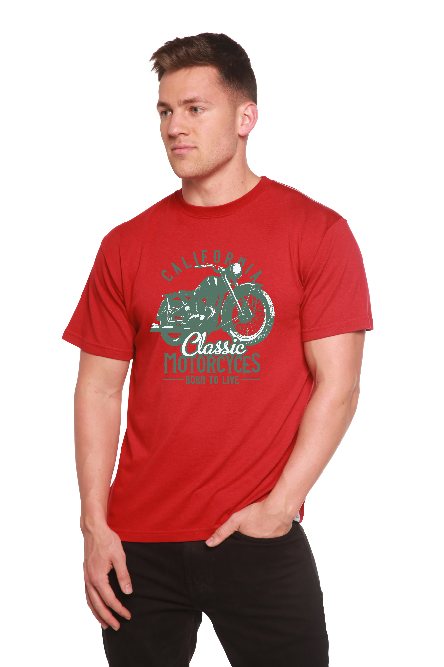 Classic Motorcycles Men's Bamboo Viscose/Organic Cotton Short Sleeve Graphic T-Shirt