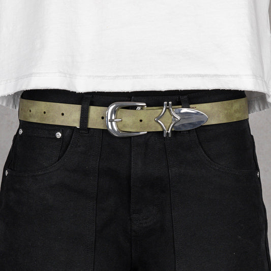 Commons Studios Outlaw Leather Belt Moss