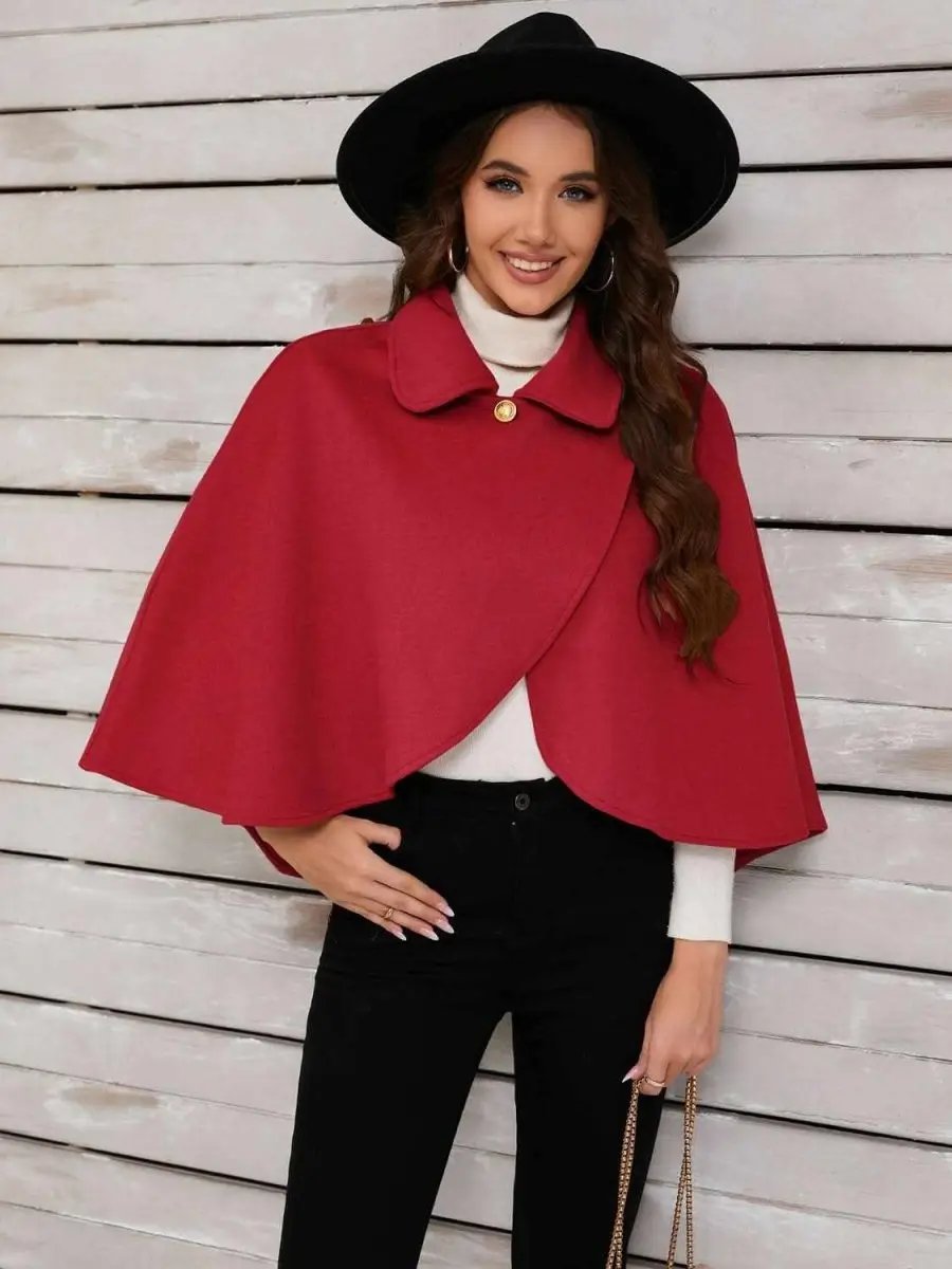 Trendsi Collared Crop Cape Women's Fashion Top - Stylish & Trendy