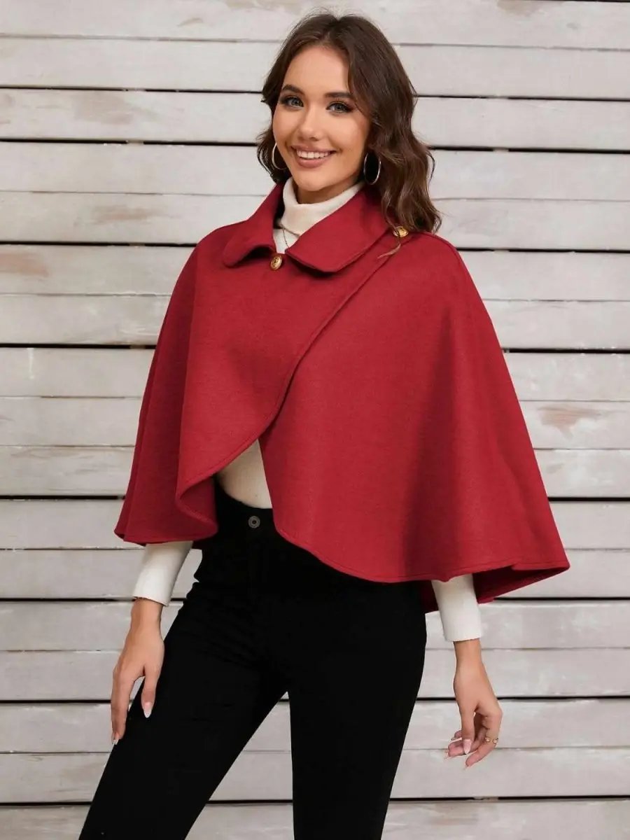 Trendsi Collared Crop Cape Women's Fashion Top - Stylish & Trendy