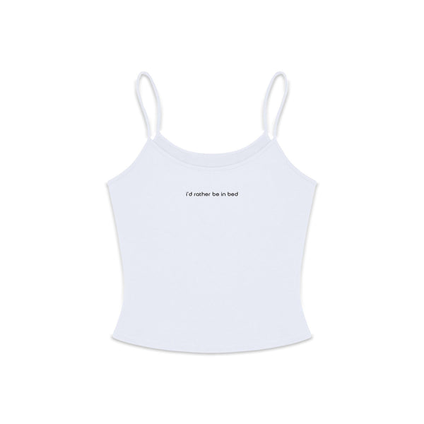 Compliments Rather Be in Bed Women's Tank White
