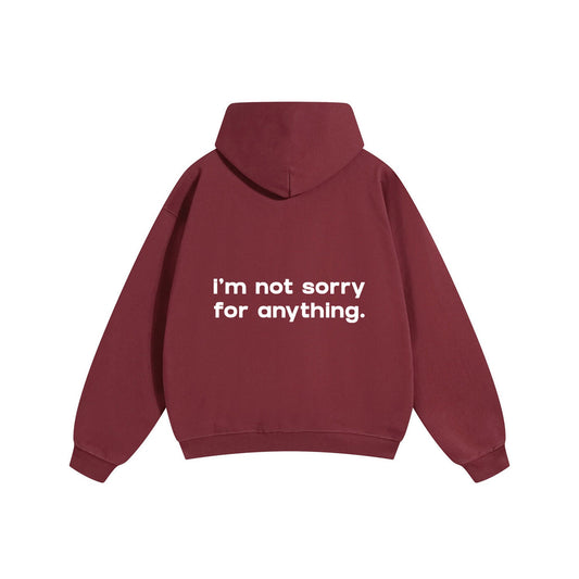 Compliments Not Sorry for Anything Dark Red Hoodie