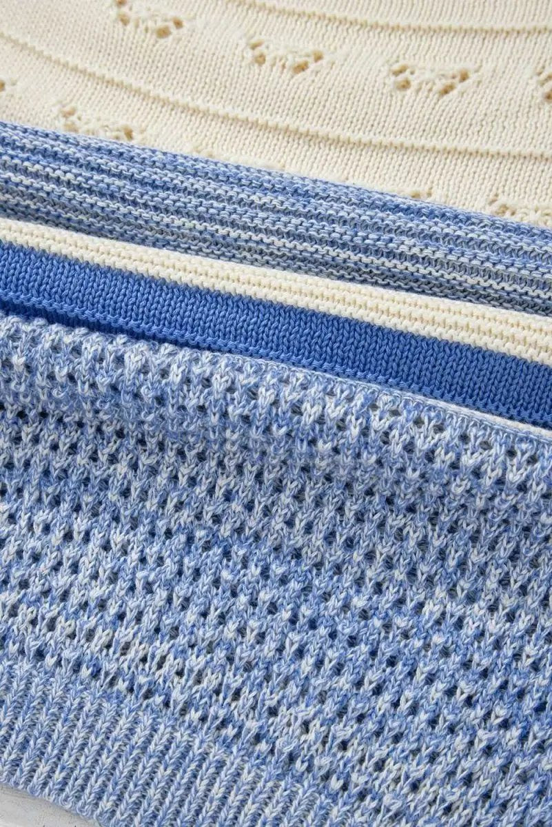 Trendsi Contrast Sweater Women's Casual Long Sleeve Knit Top Cozy & Chic