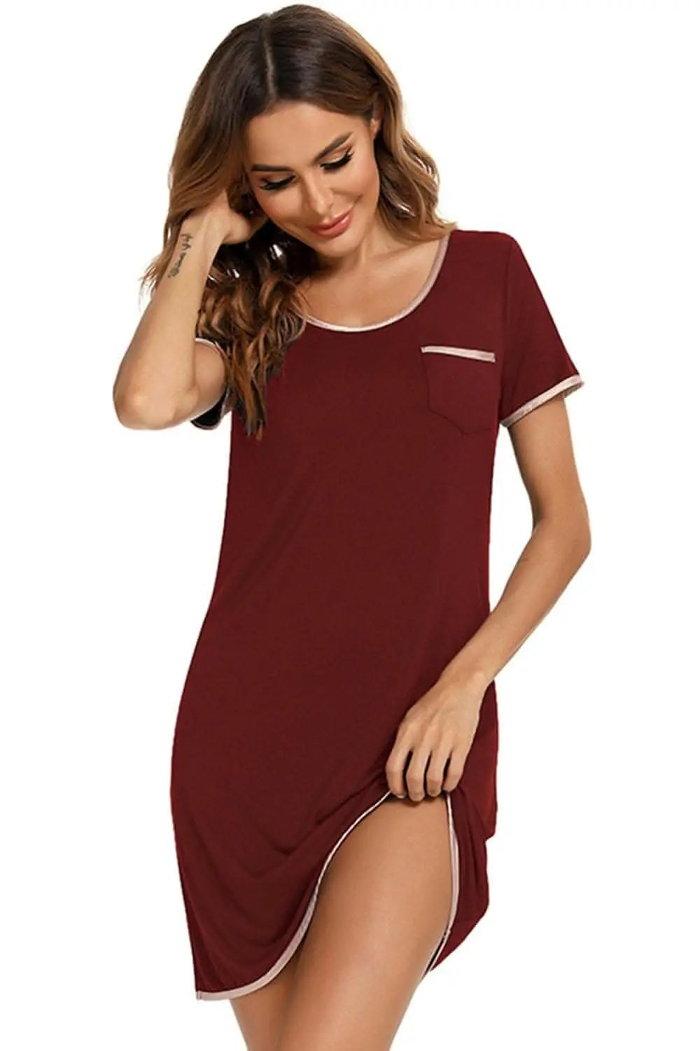 Trendsi swimwear - Cozy chic round neck dress