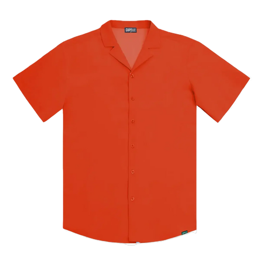 Men’s Short Sleeve Tailored Fit Button-Down Shirt – Coral