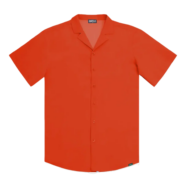 Men’s Short Sleeve Tailored Fit Button-Down Shirt – Coral