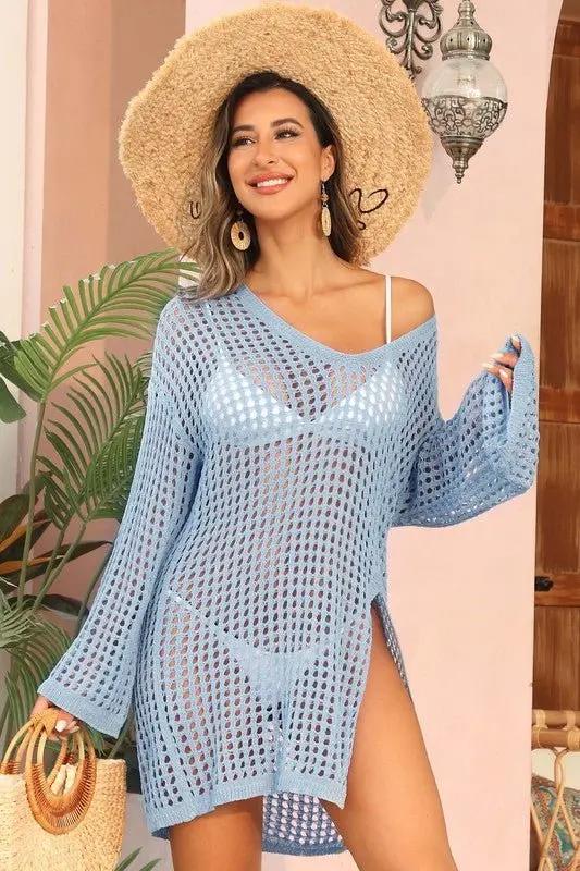 Crochet Coverup Dress - Side Split - Loose Fit
