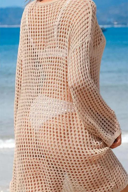 Crochet Coverup Dress - Side Split - Loose Fit