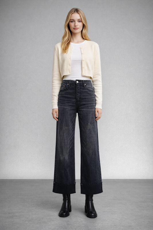 Elodie INSEAM TRANSFORM TUMMY CONTROL HIGH RISE A-LINE WIDE JEANS