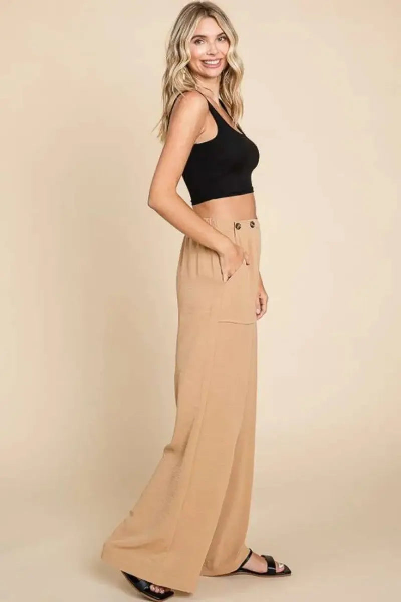 Trendsi High Waist Wide Leg Cargo Women's Pants: Comfy & Trendy