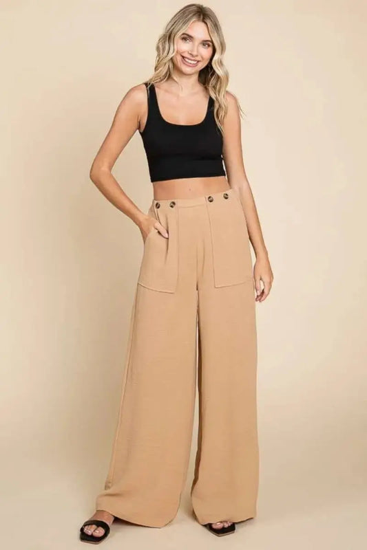 Trendsi High Waist Wide Leg Cargo Women's Pants: Comfy & Trendy
