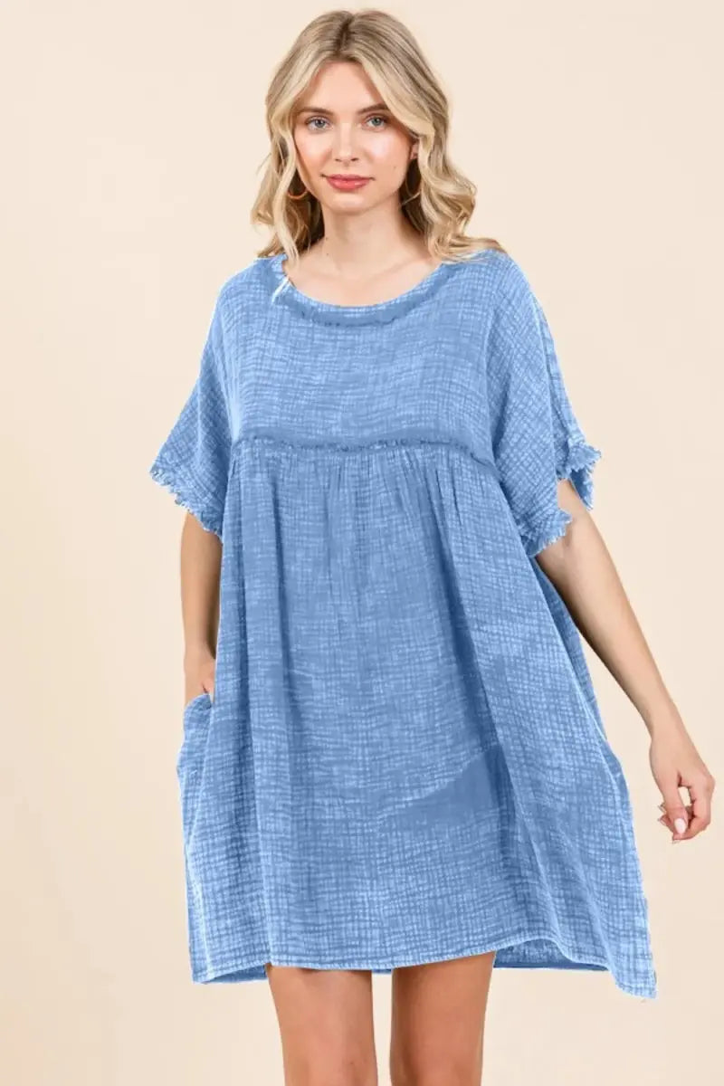 Trendsi Babydoll Dress Women's Casual Mini Dress with Pockets USA Shipped