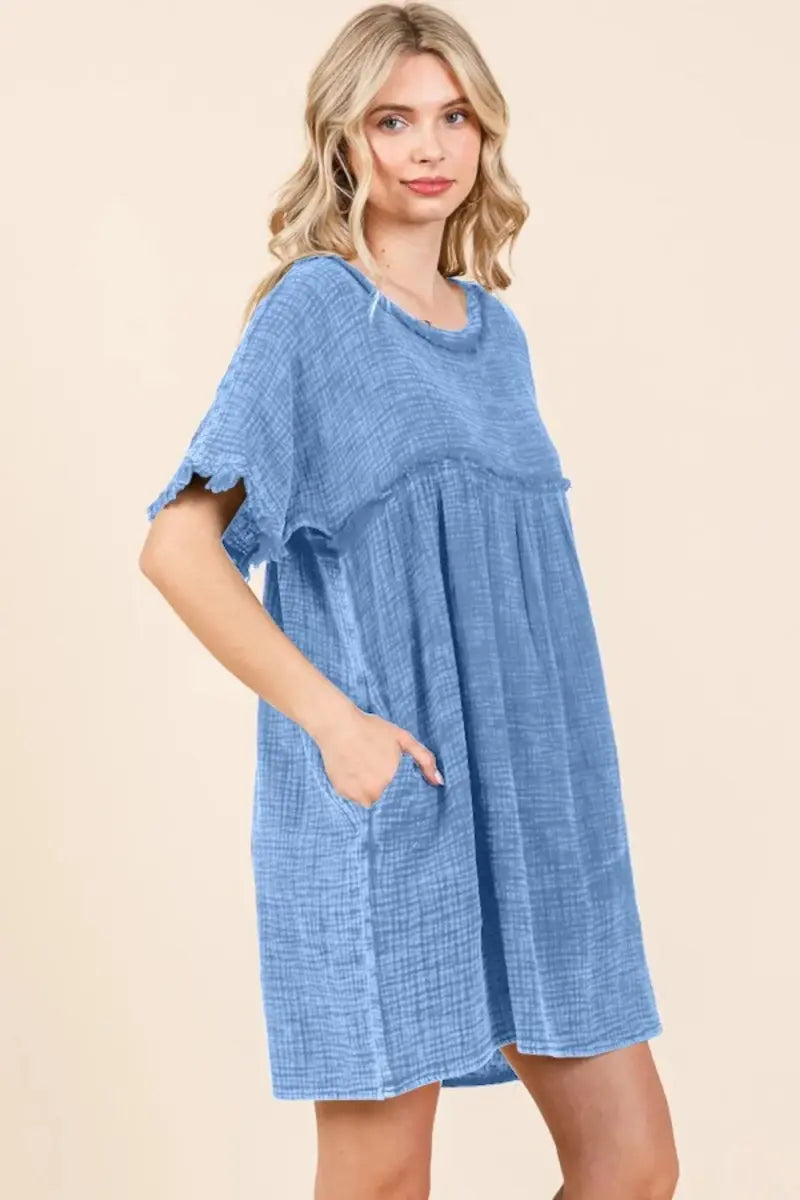 Trendsi Babydoll Dress Women's Casual Mini Dress with Pockets USA Shipped