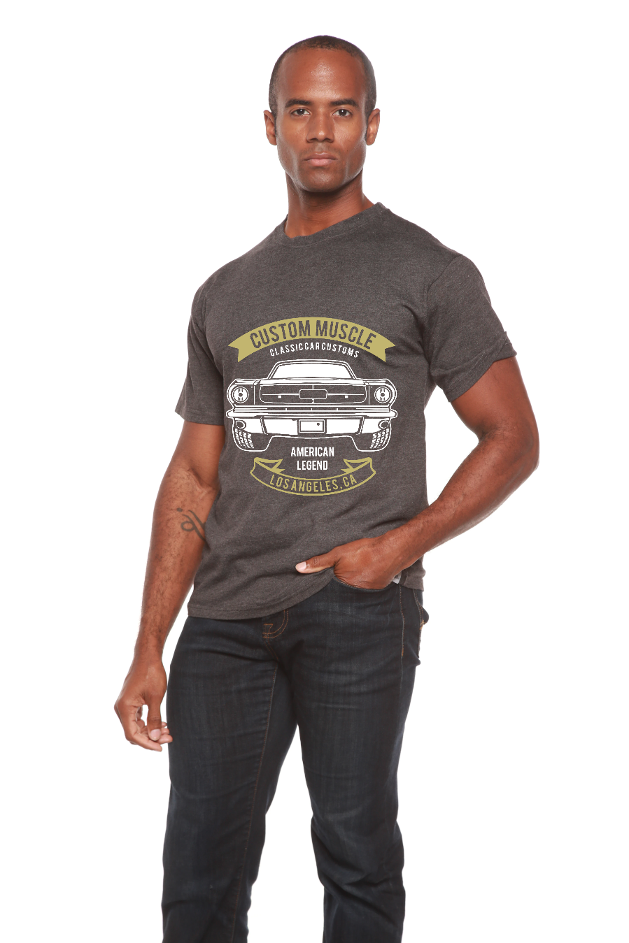 Custom Muscle Men's Bamboo Viscose/Organic Cotton Short Sleeve Graphic T-Shirt