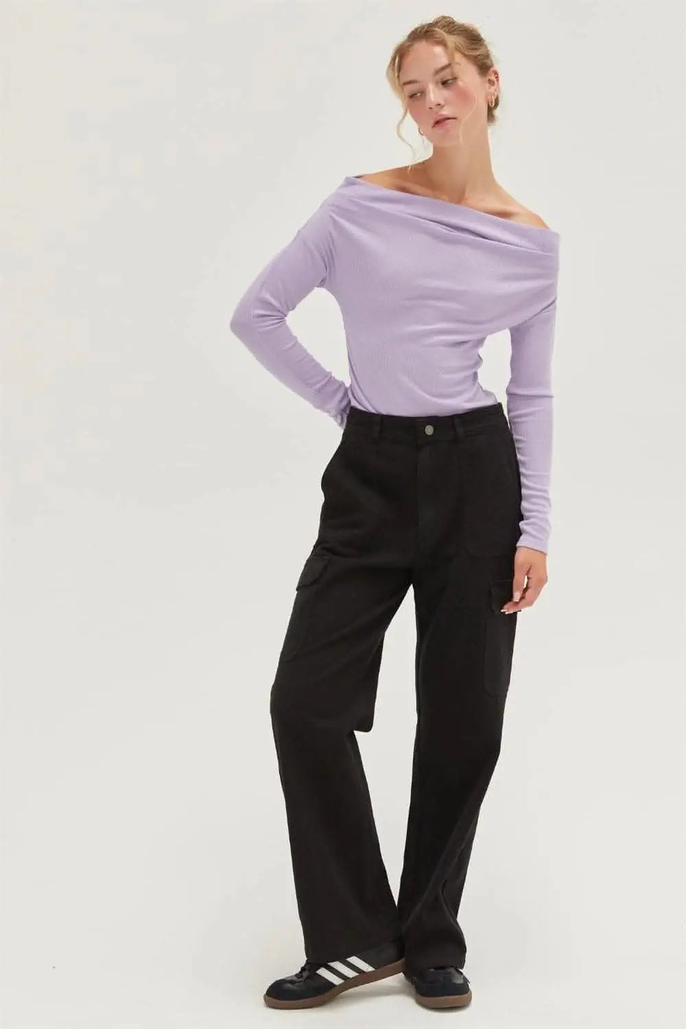 Trendsi HYFVE off-shoulder ribbed top