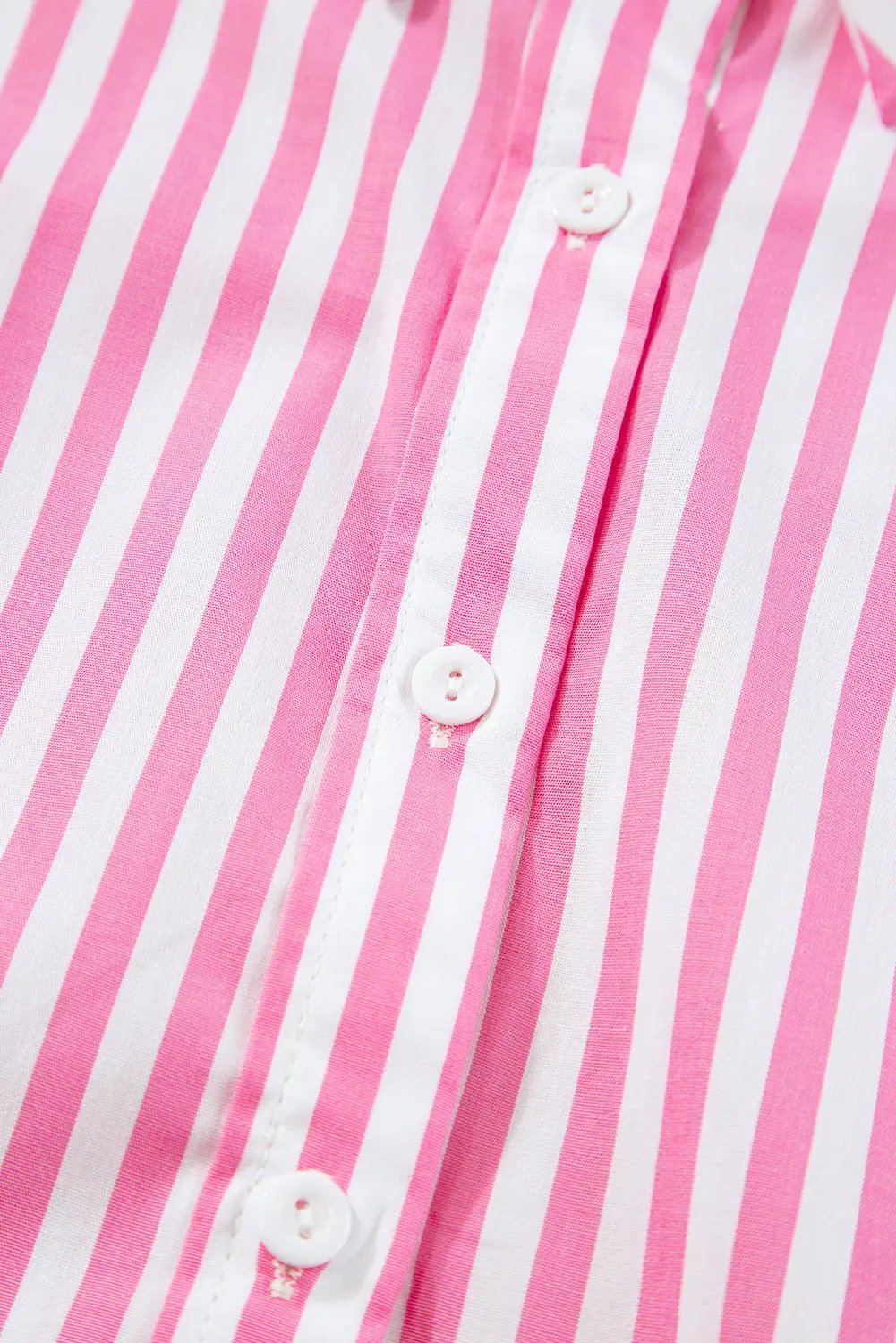 Women's Top - Pink Stripe - Oversized Dolman Sleeve