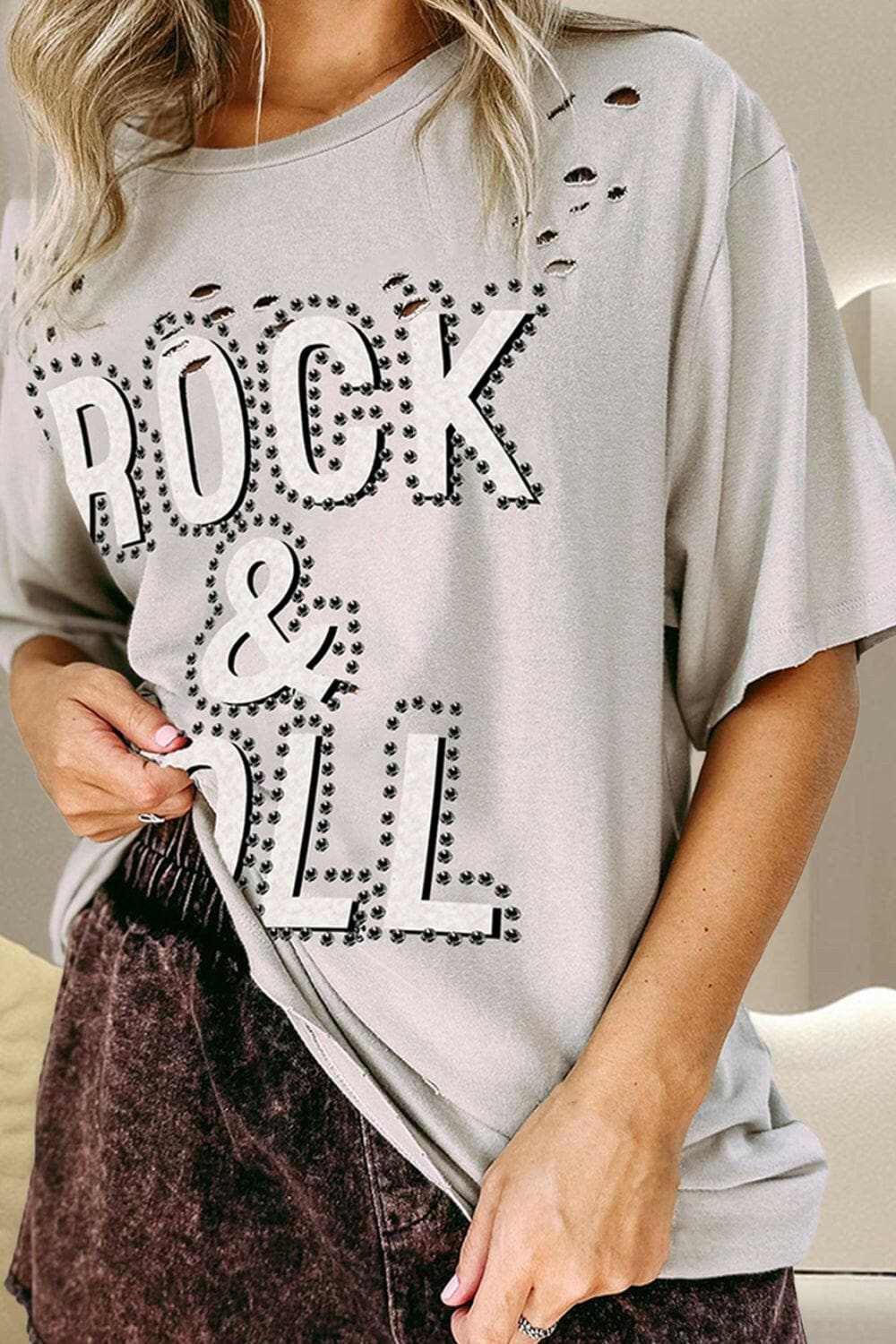 Trendsi graphic - Rock & Roll Distressed Tee