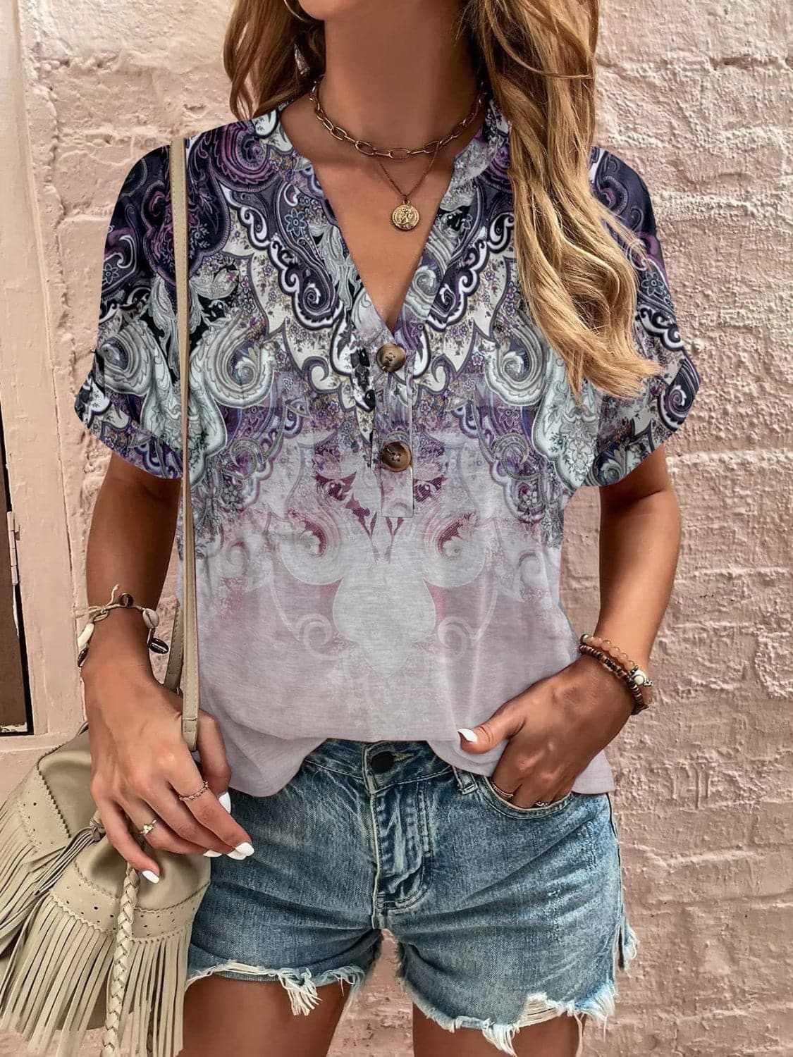 Blouse - Sheer Short Sleeve - Chic Style