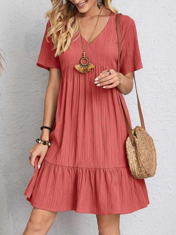 Trendsi Elegant V-neck dress - 100% polyester
