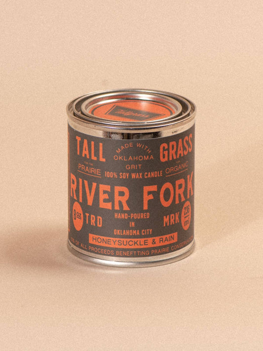 River Fork: Honeysuckle + Rain Soy Wax Candle: 8 oz