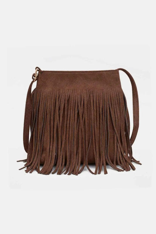 Trendsi Suede Fringe Bag + Everyday Style + Women's Crossbody + Chic, Small