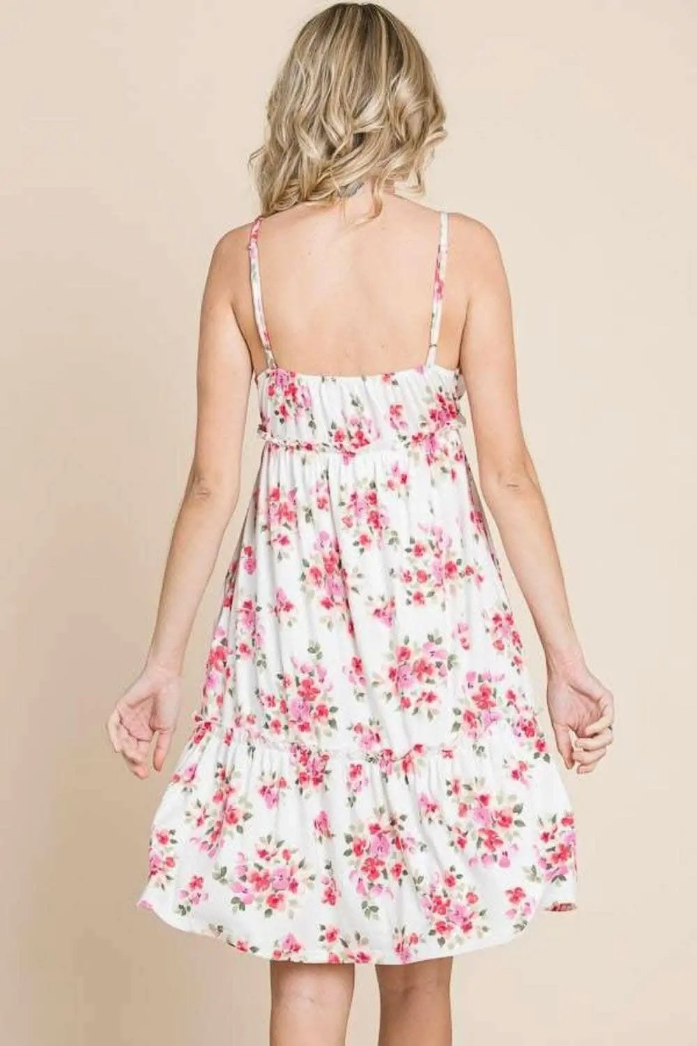 Trendsi just arrived - Culture Code Full Size Floral Frill Cami Dress