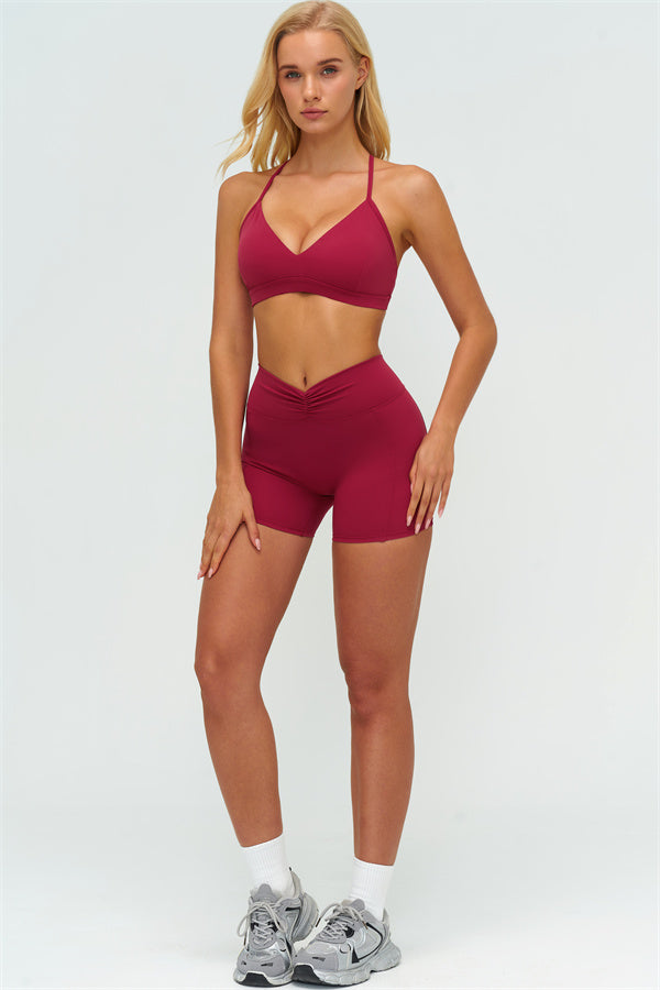 The Lushness Y-Back Sports Bra Shorts 2-Piece Set
