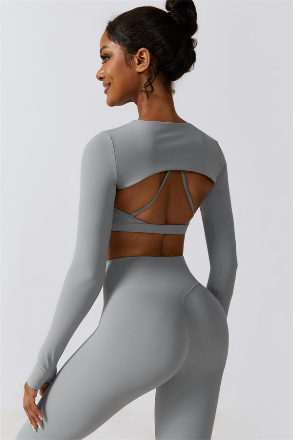 Juno Star Crop Top Sports Bra Leggings 3-Piece Set