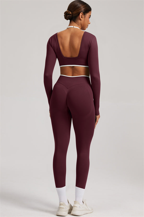 The Elevate Long Sleeve Crop top Leggings 2-Piece Set