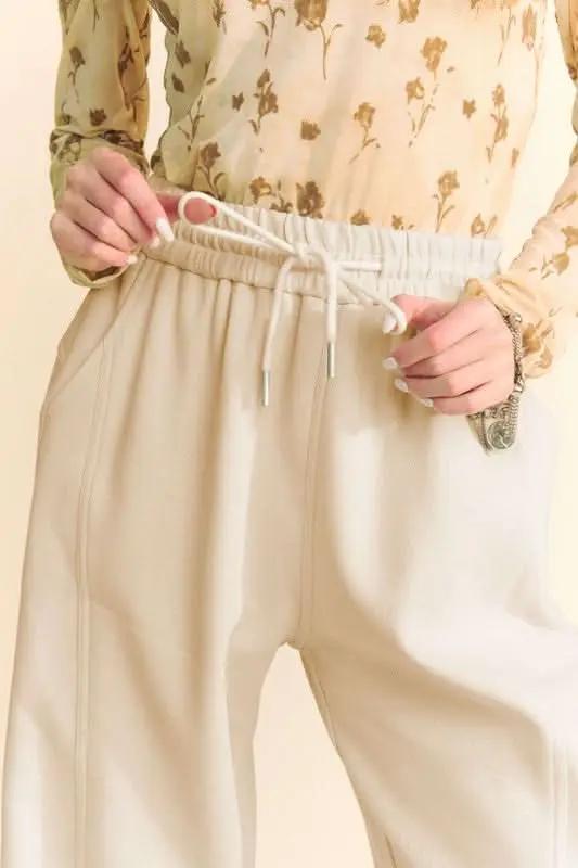 Trendsi Drawstring Wide Leg Lounge Pants Women's Casual Comfy Soft Pants