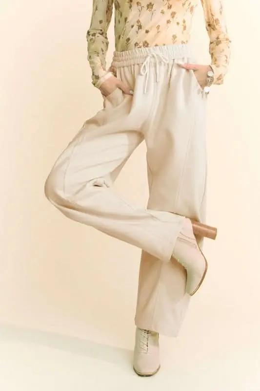 Trendsi Drawstring Wide Leg Lounge Pants Women's Casual Comfy Soft Pants