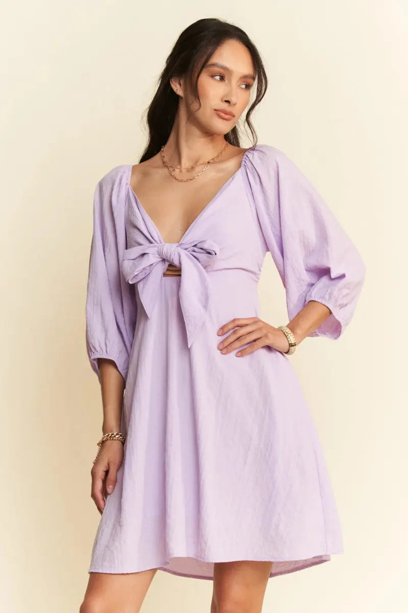 Trendsi Puff Sleeve Mini Dress Women's Casual Smocked Dress Cute & Flattering